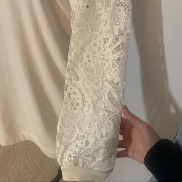 Express Lace Sleeve Cotton Sweatshirt Dress NWT - Picture 4 of 7